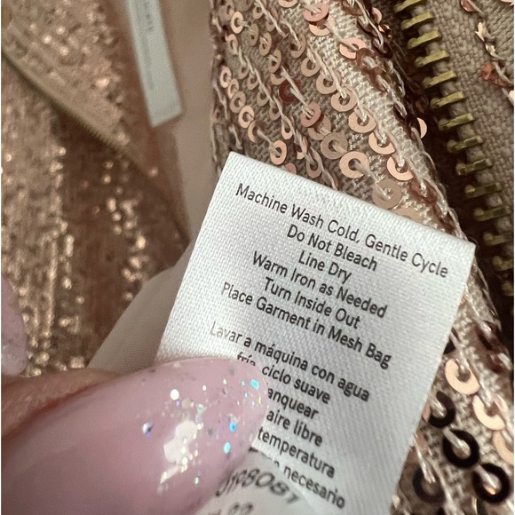 NWT Venus Blush Pink Sequin with Gold Hardware Zip Jacket - Picture 8 of 10